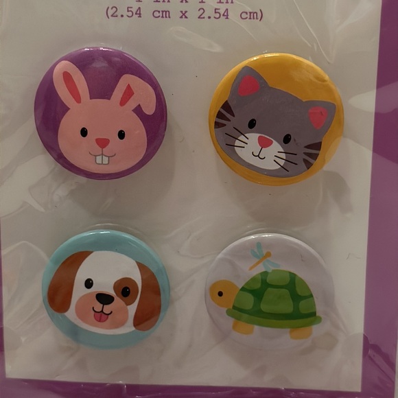 Button Pins Enamel Decorative 1 inch Pins Set of 4 Two Designs 2020 - Picture 2 of 3